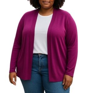 Old Navy Open Cardigan Sweater Lightweight Knit Plum And Get It Retro Size XXL